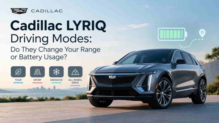 do the driving modes in cadillac lyriq offer different ranges or battery usages?
